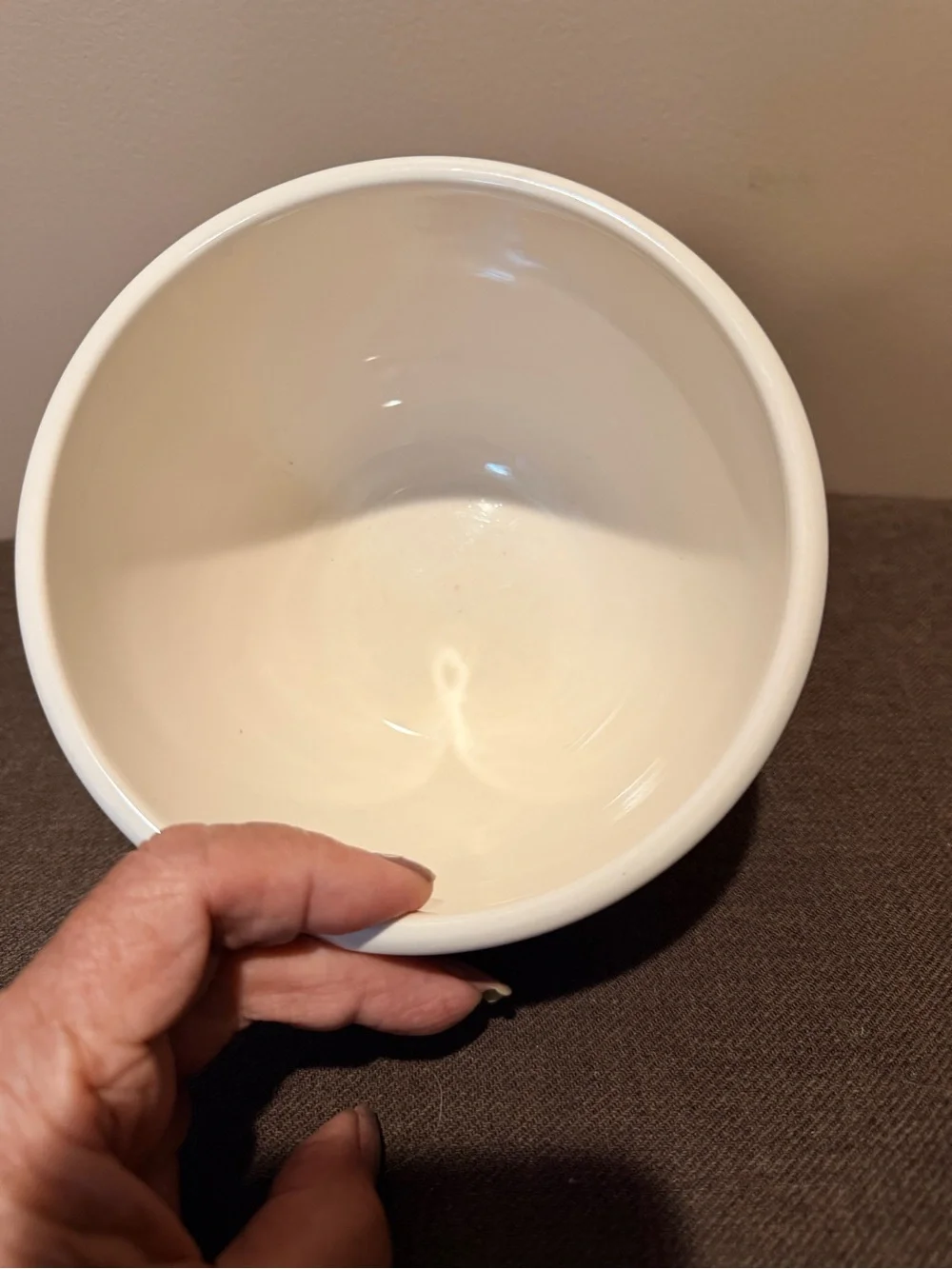 Decorative White Ceramic Bowl with Colorful Mitten Pattern